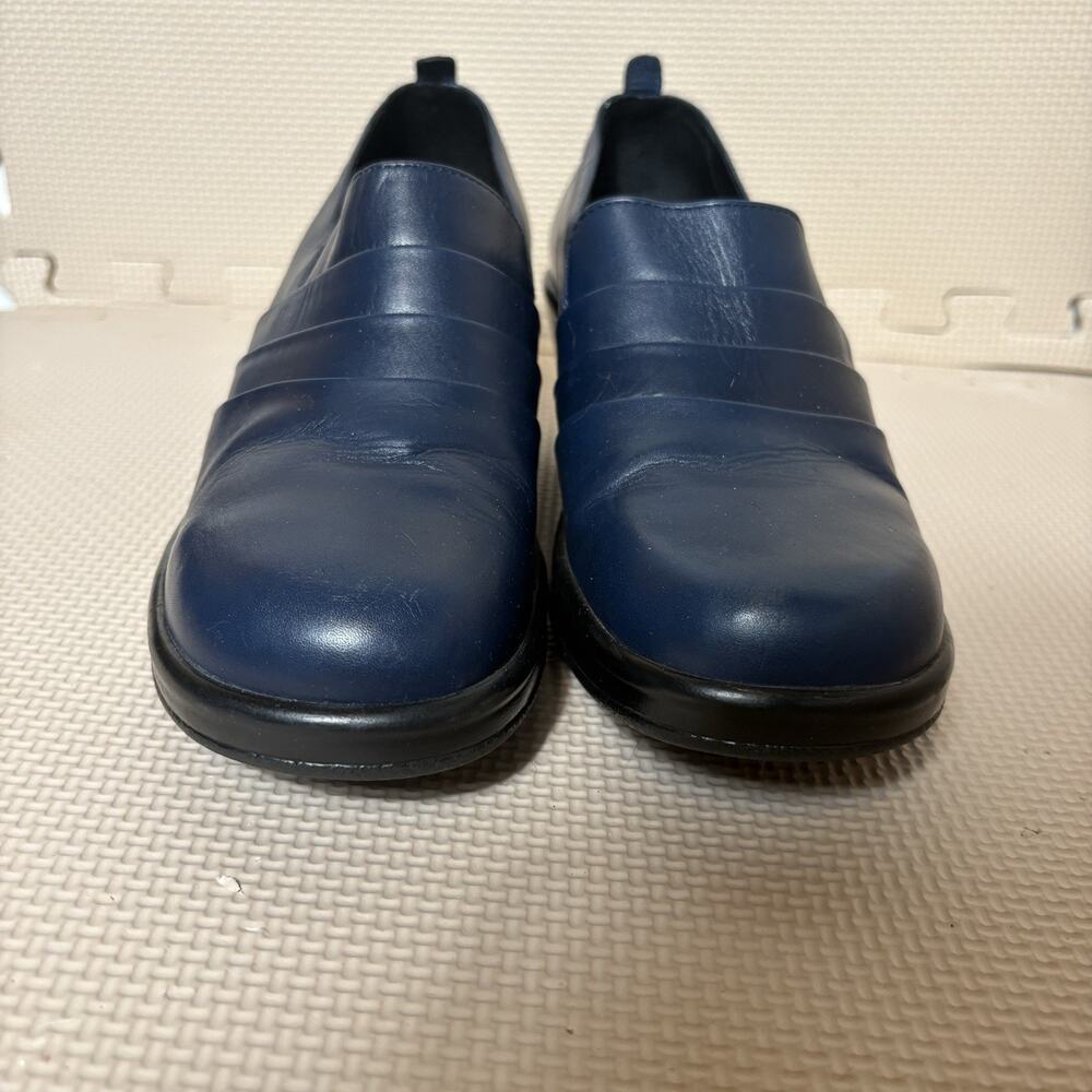Dansko Womens Blue Leather Aubrey Pleated Slip-on Clogs Shoes EU 41/US 10.5 Work - Picture 3 of 11